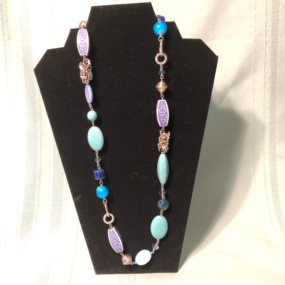 Vintage Multi color and texture Bead Necklace